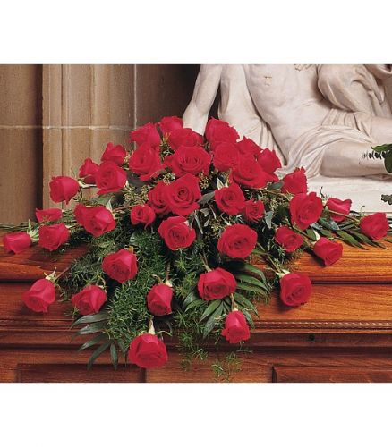 Lutz Red Rose Casket Spray