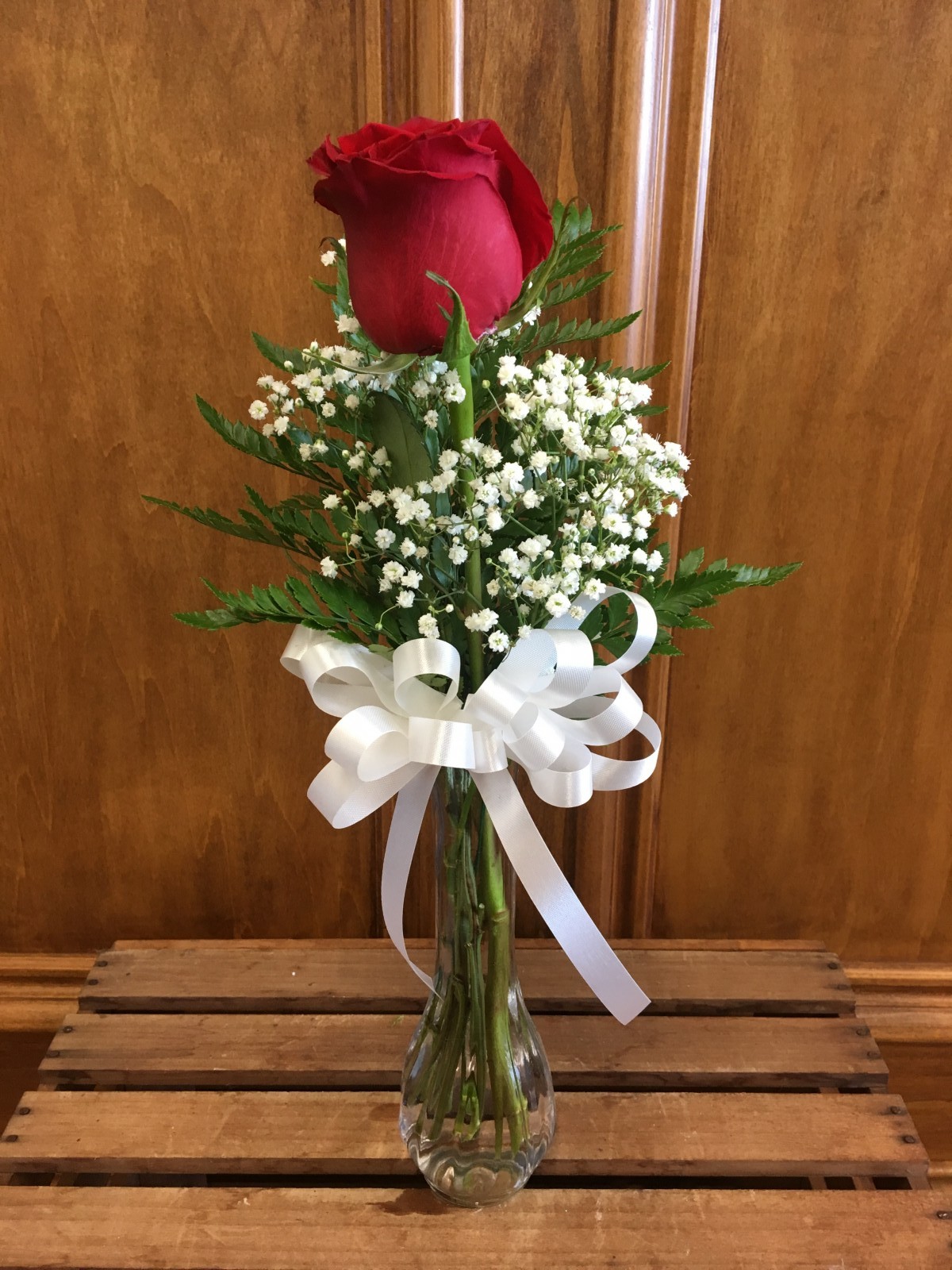 Single Rose in Bud Vase