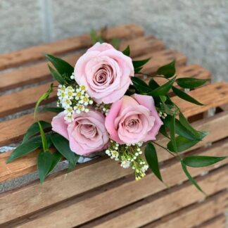 Three Pink Rose Bouquet
