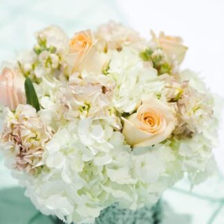 Soft Peach & White Centerpiece