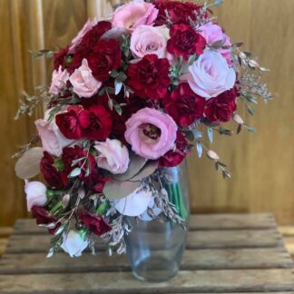 Pink & Burgundy Cascading Bouquet