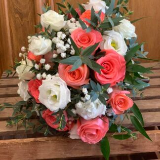 White & Coral Bouquet