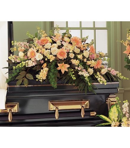 Lutz Peach Casket Spray