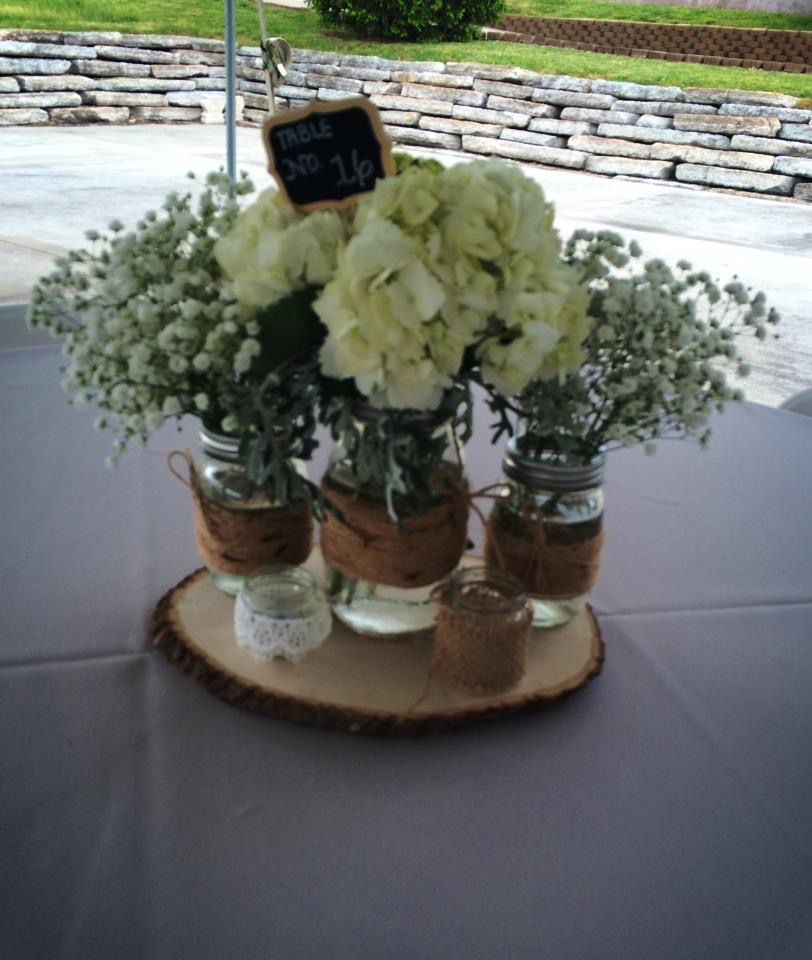 Rustic Mason Jar Centerpieces