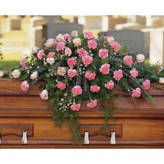 Lutz Pink Roses & Carnation Casket Spray