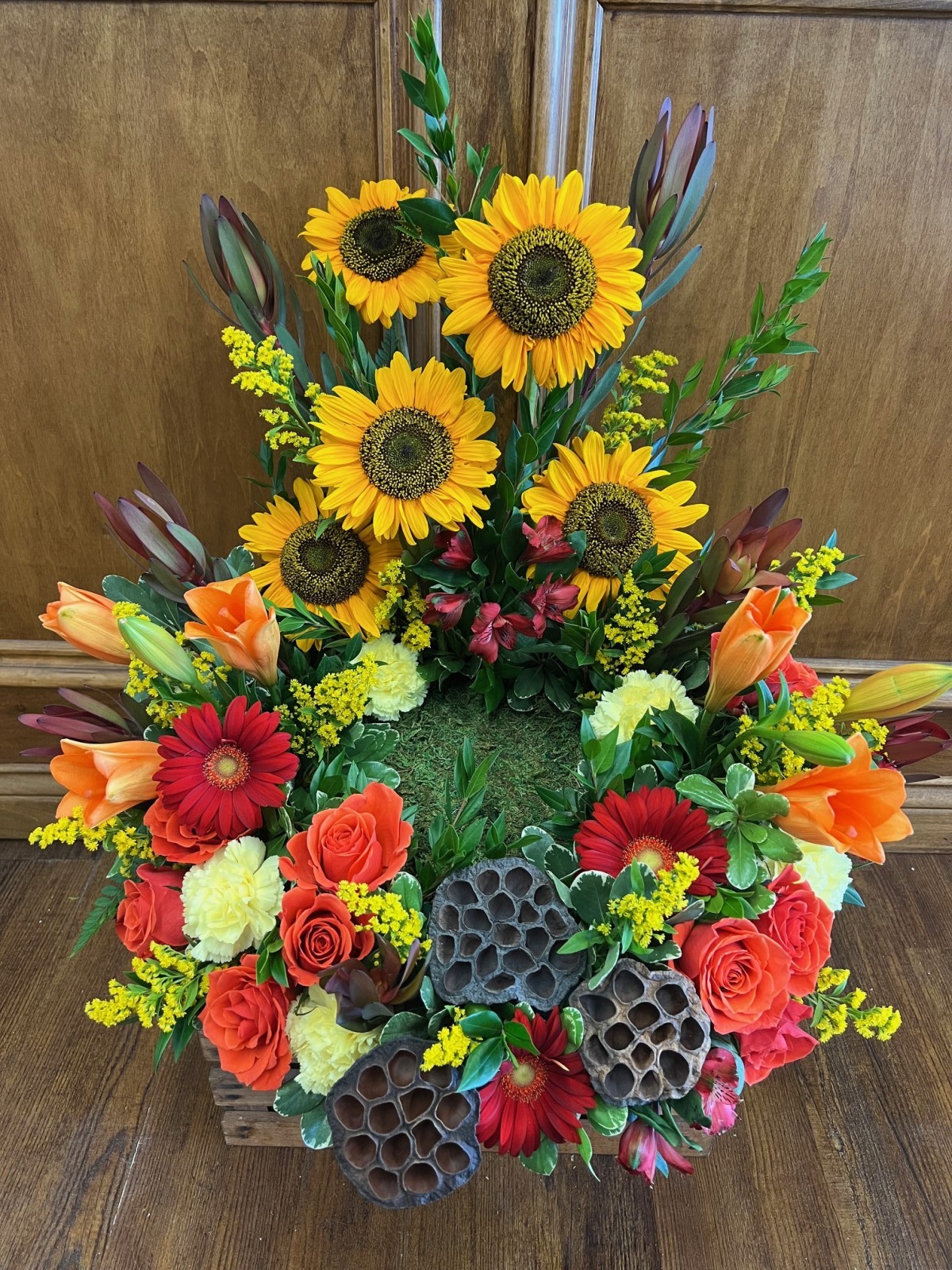Lutz Fall Blooms Urn Arrangement