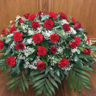 Lutz Red Rose & Carnation Casket spray
