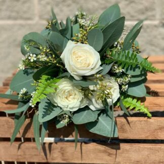 Three White Rose Bouquet