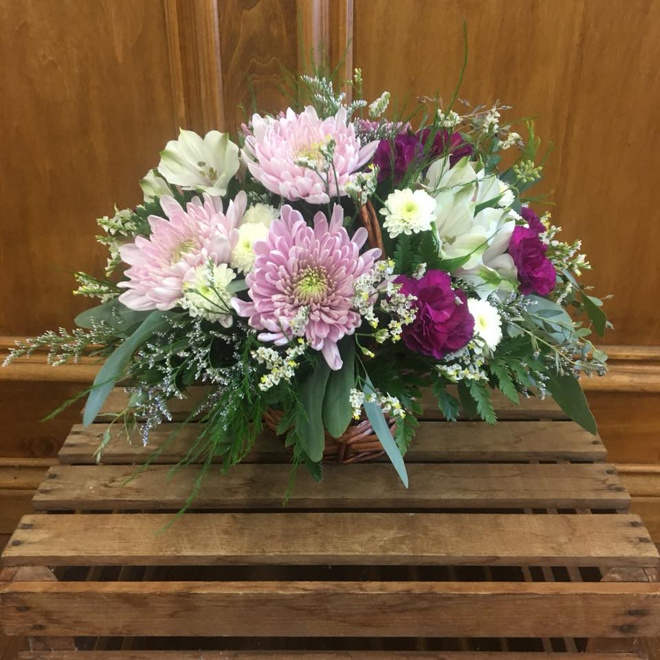 Lutz Purple and White Basket