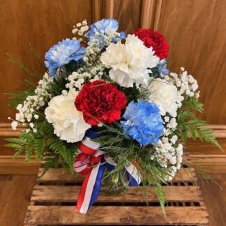 Lutz Patriotic Dozen Carnations